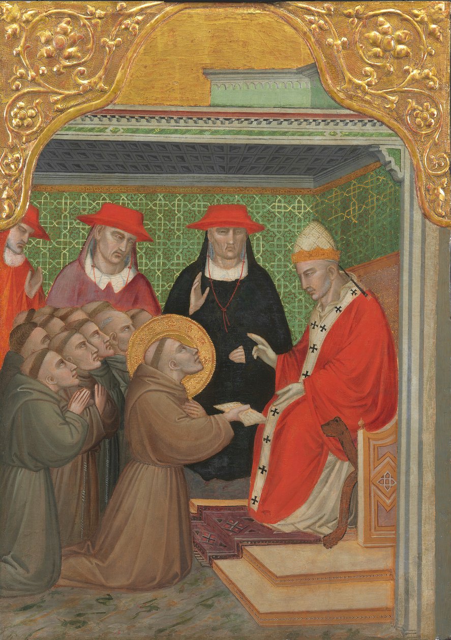 Svatý František před papežem Schválení františkánské regule, 13901400. od Spinello Aretino