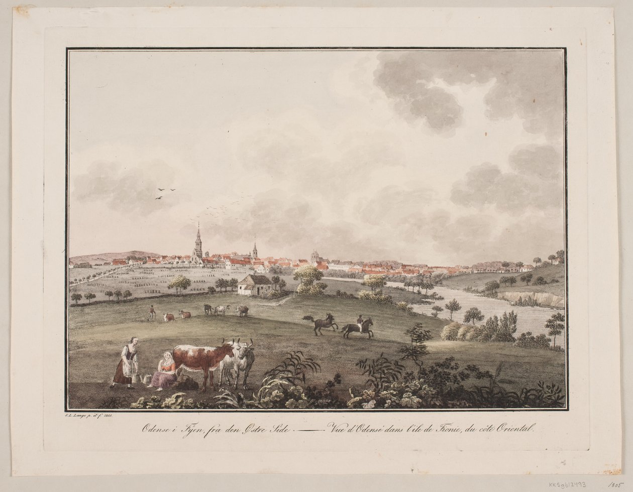 Odense na Funenu, z východní strany od Søren L. Lange