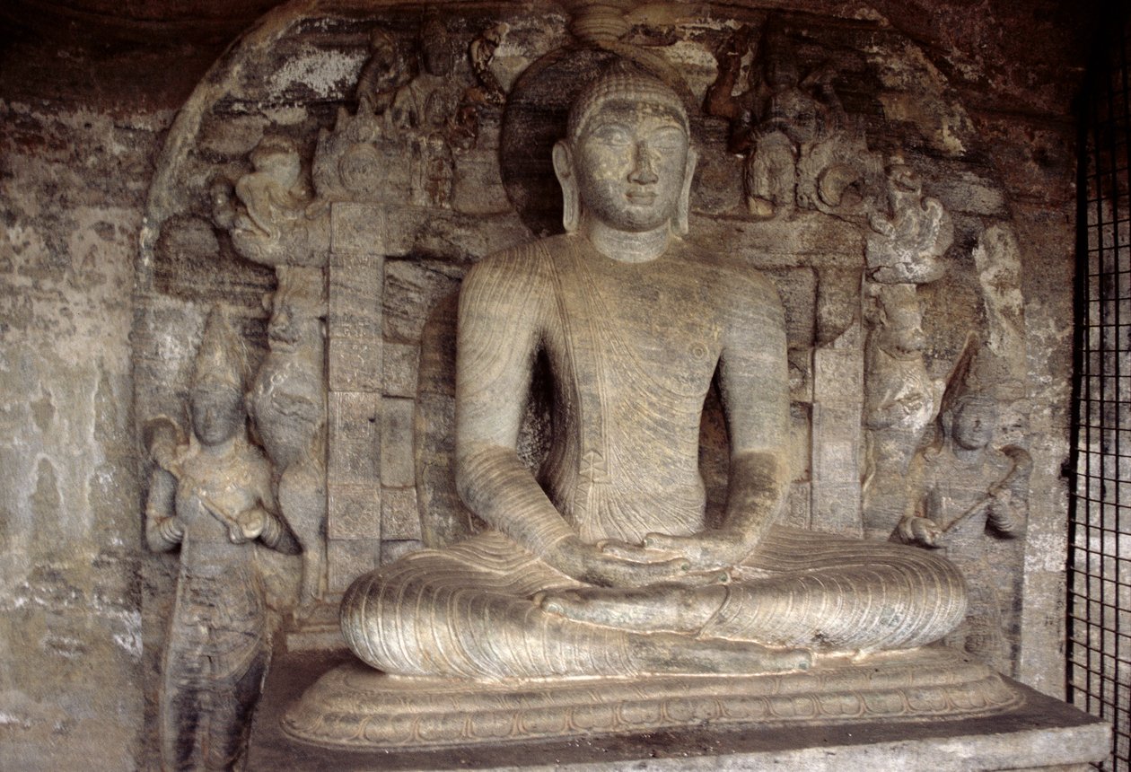 Sedící Buddha, jeskyně Vijjadhara, Gal Vihara (žula) od Sri Lankan