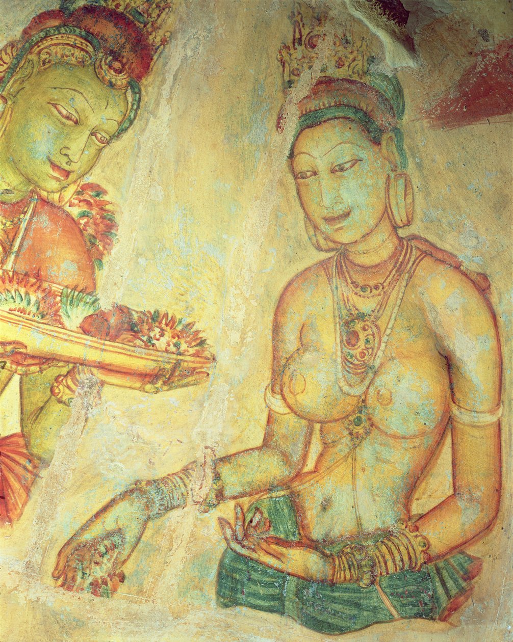 The Cloud Damsels, ze Skalní pevnosti (detail) od Sri Lankan School