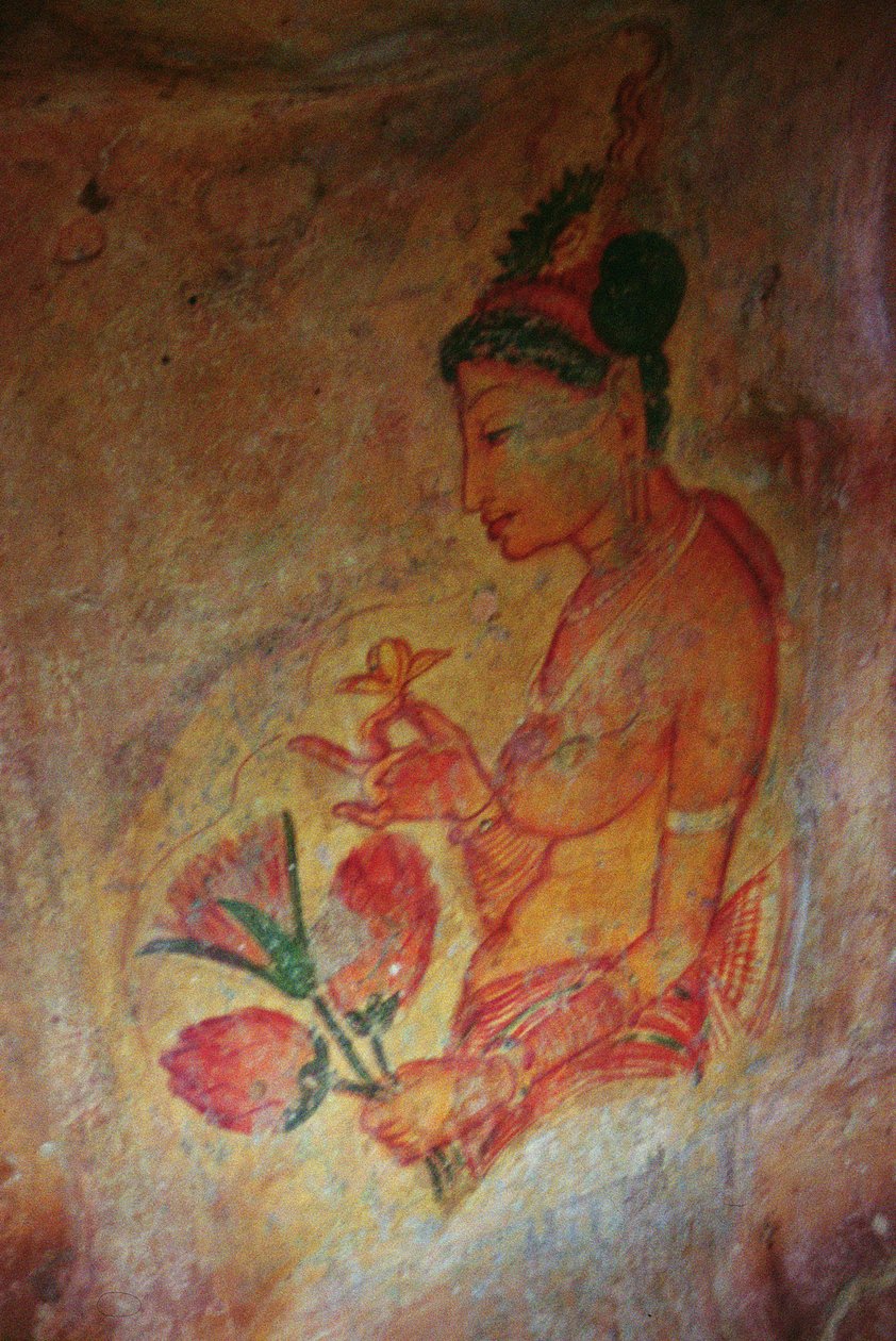 The Cloud Damsels, from the Rock Fortress (detail) od Sri Lankan School