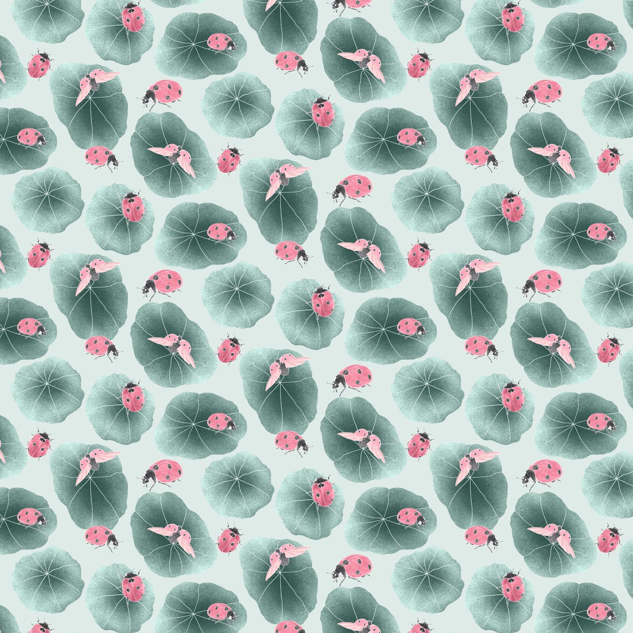 Souřadnicový vzor Nasturtium colorway 1, 2020 (grafitová tužka a digitální tisk) od Stacy Hsu