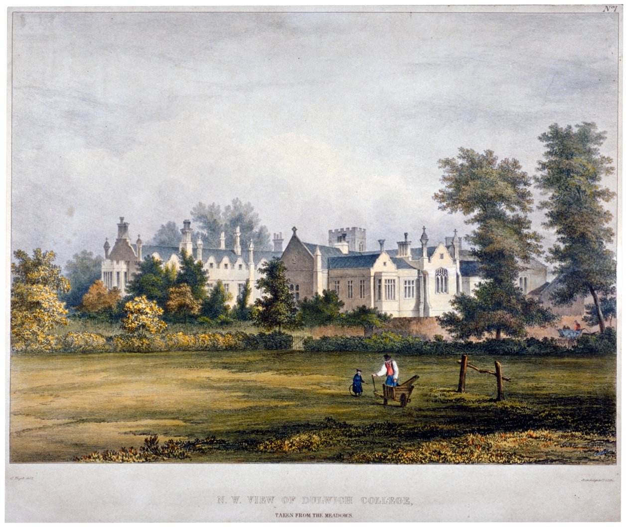 Dulwich College, Londýn, c1830 od Standidge and Co