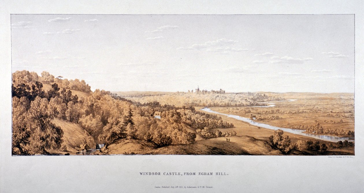 Pohled na hrad Windsor z Egham Hill, Berkshire, 1851 od Standidge and Co