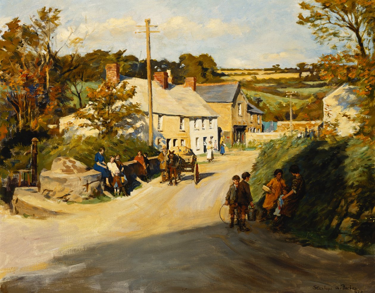 Cornish Village od Stanhope Alexander Forbes