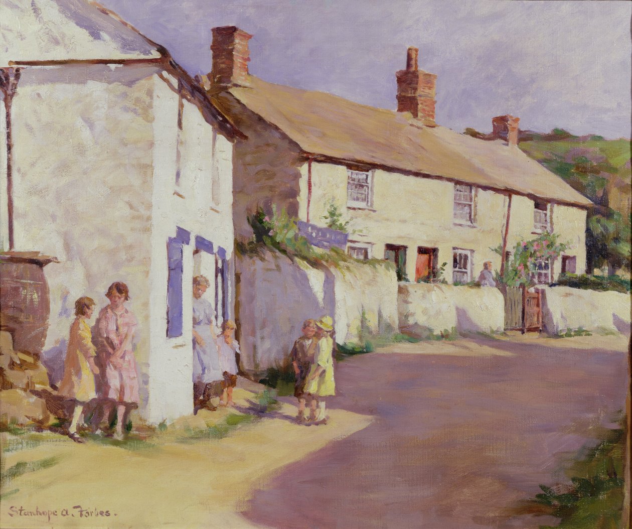 Vesnická scéna, Newlyn od Stanhope Alexander Forbes