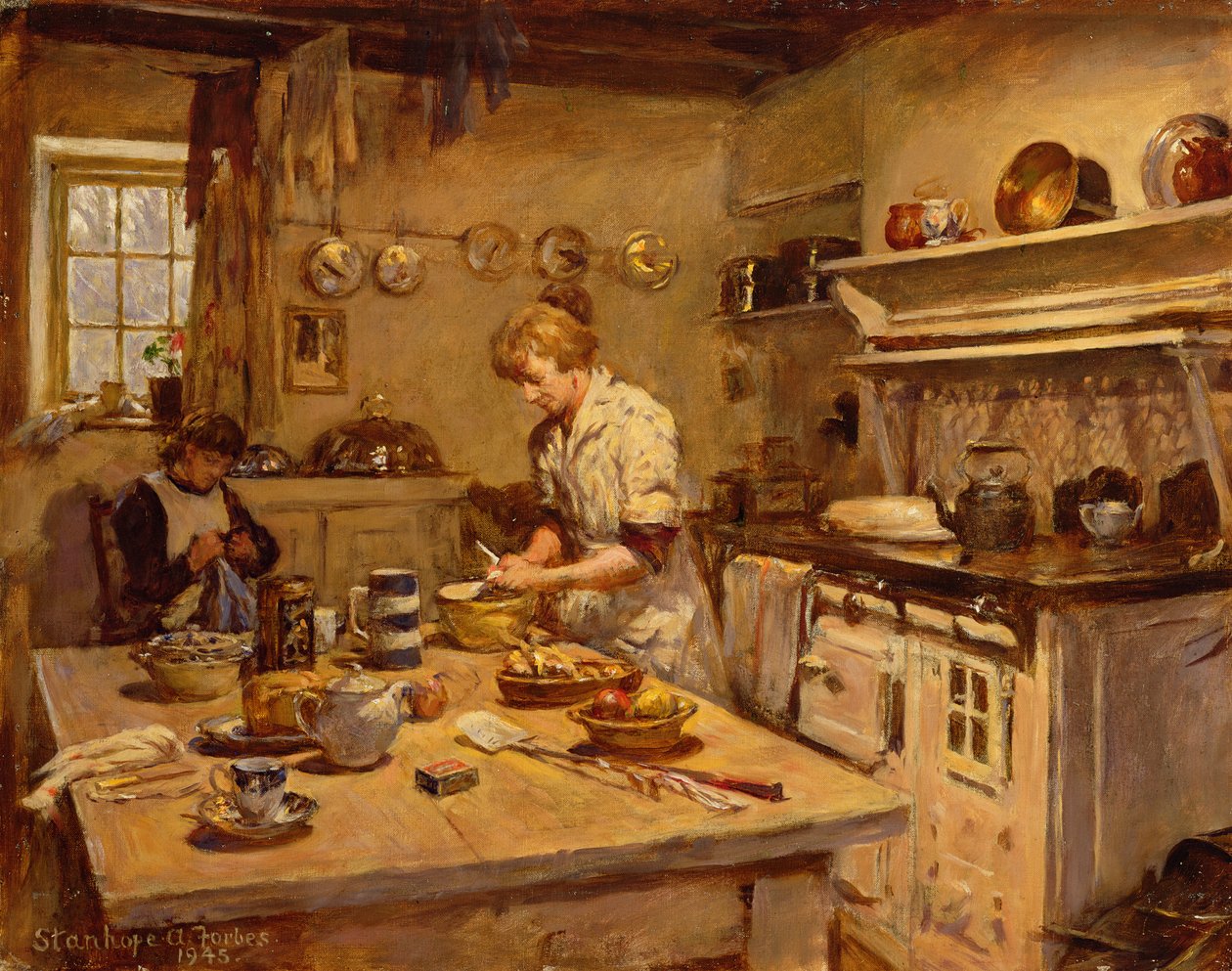 V kuchyni od Stanhope Alexander Forbes
