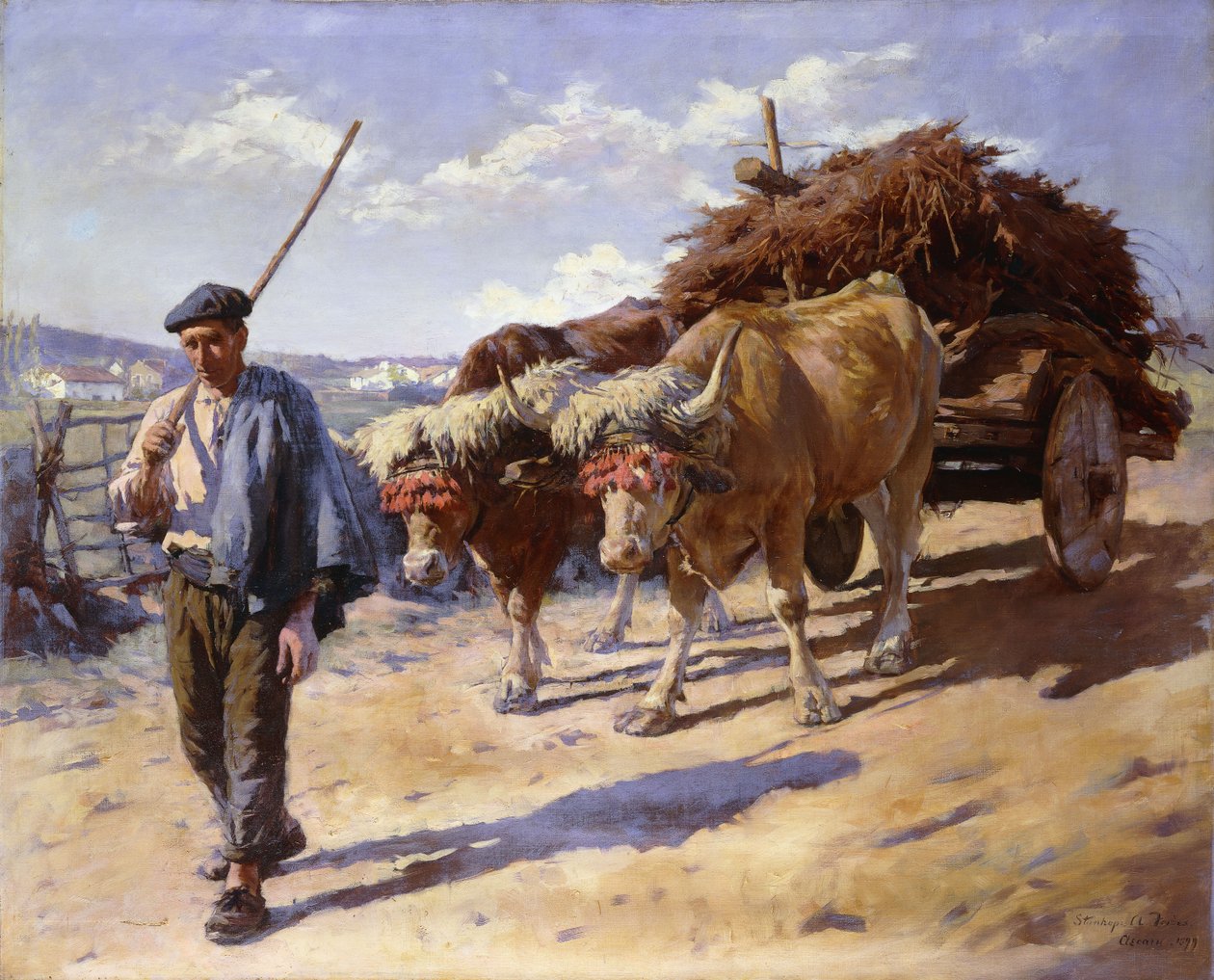 Rolník se svým vozíčkem, Ascain od Stanhope Alexander Forbes