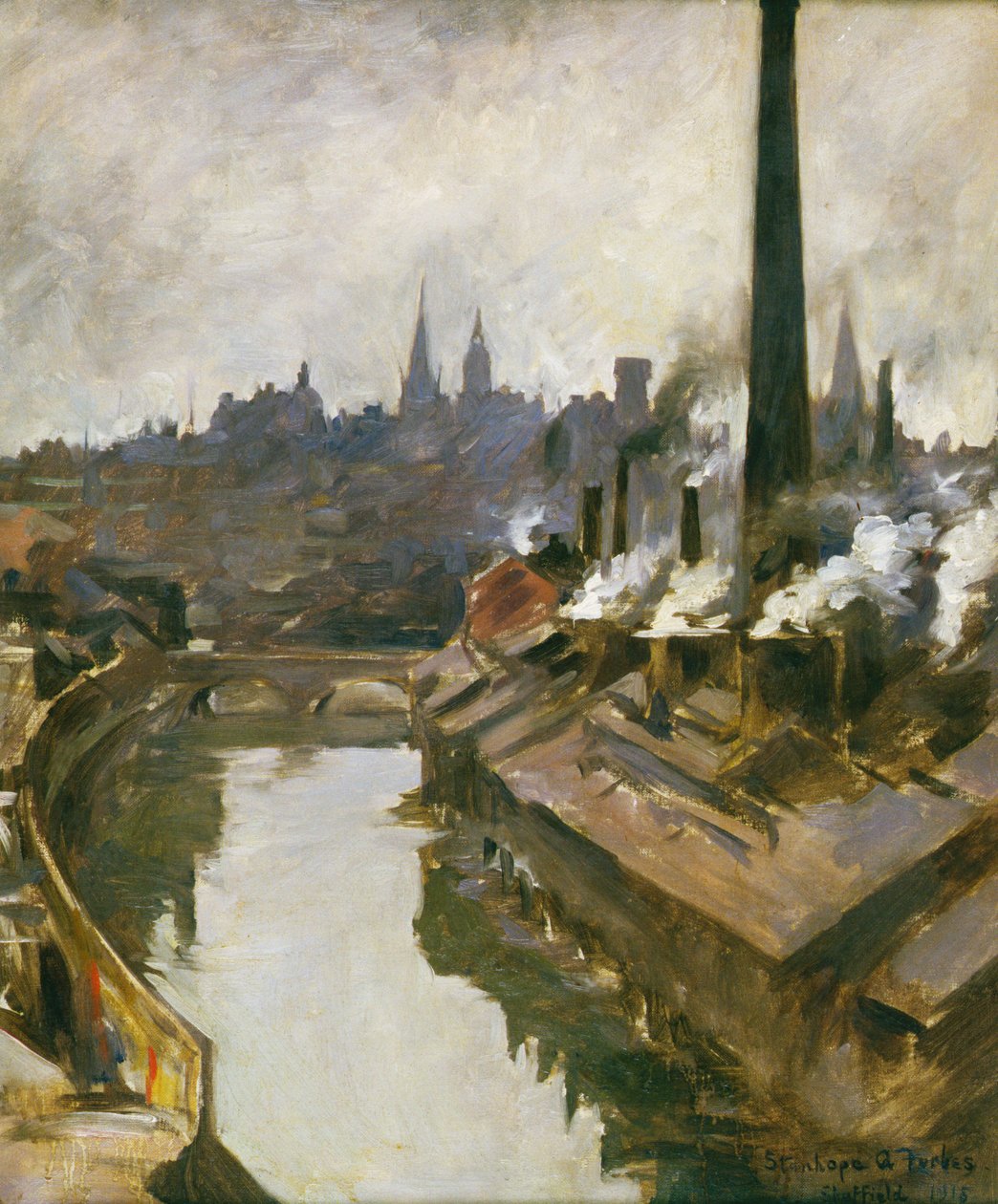 Sheffield: Říční a kuřácké komíny od Stanhope Alexander Forbes