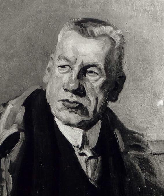 Stanisław Lentz. Detail nebo ve studiu - autoportrét s reverendem Mrozowski.nPolski: Stanisaw Lentz. Detail Ve studiu - Autoportrét s knězem Mrozowskim od Stanisaw Lentz