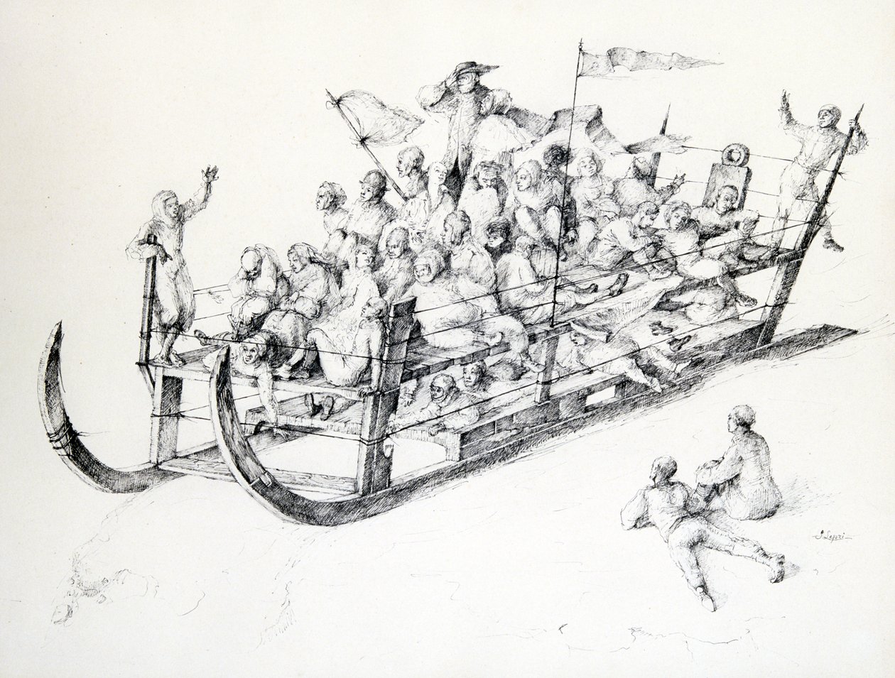 Sáně, c1850-1890 od Stanislas Lepine