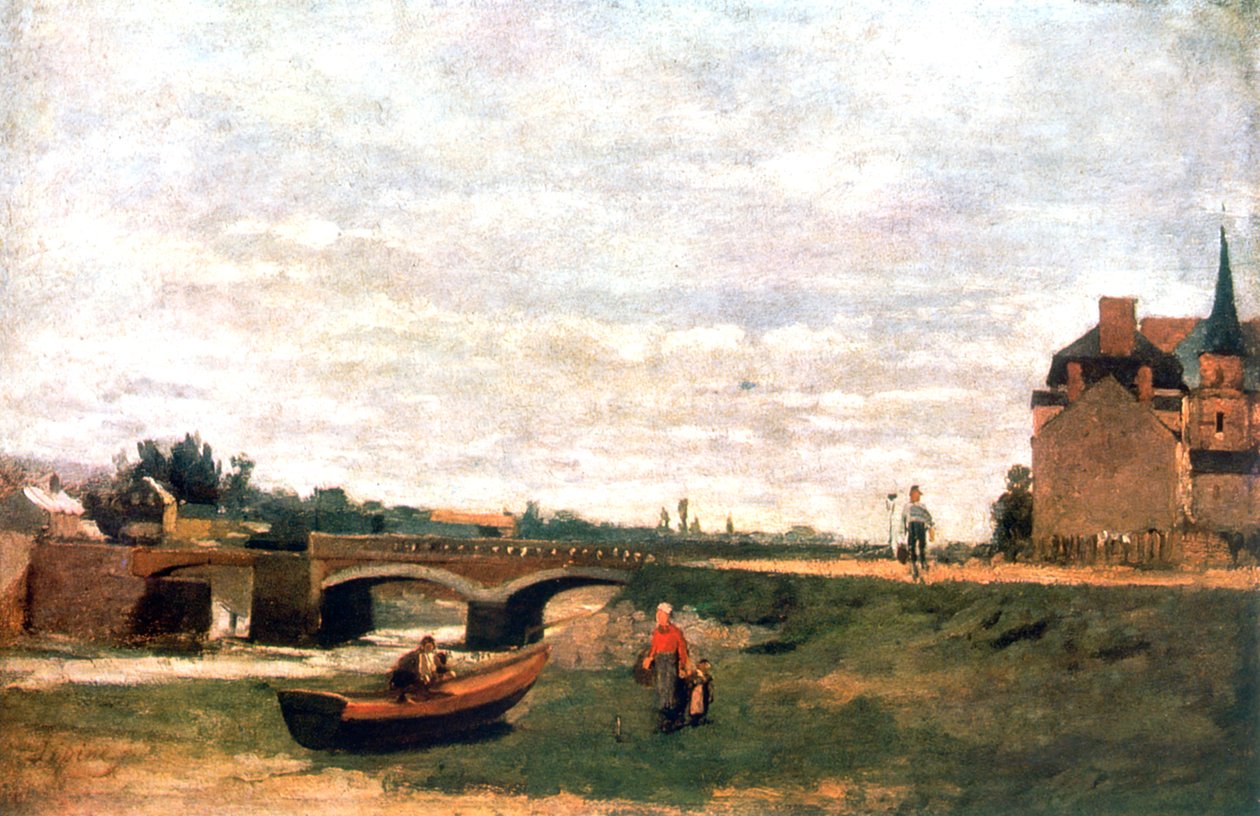 Pohled na vesnici, c1855-1892 od Stanislas Lepine