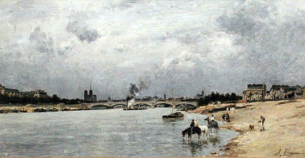 Austerlitz Bridge, Paříž (olej na plátně) od Stanislas Victor Edouard Lepine