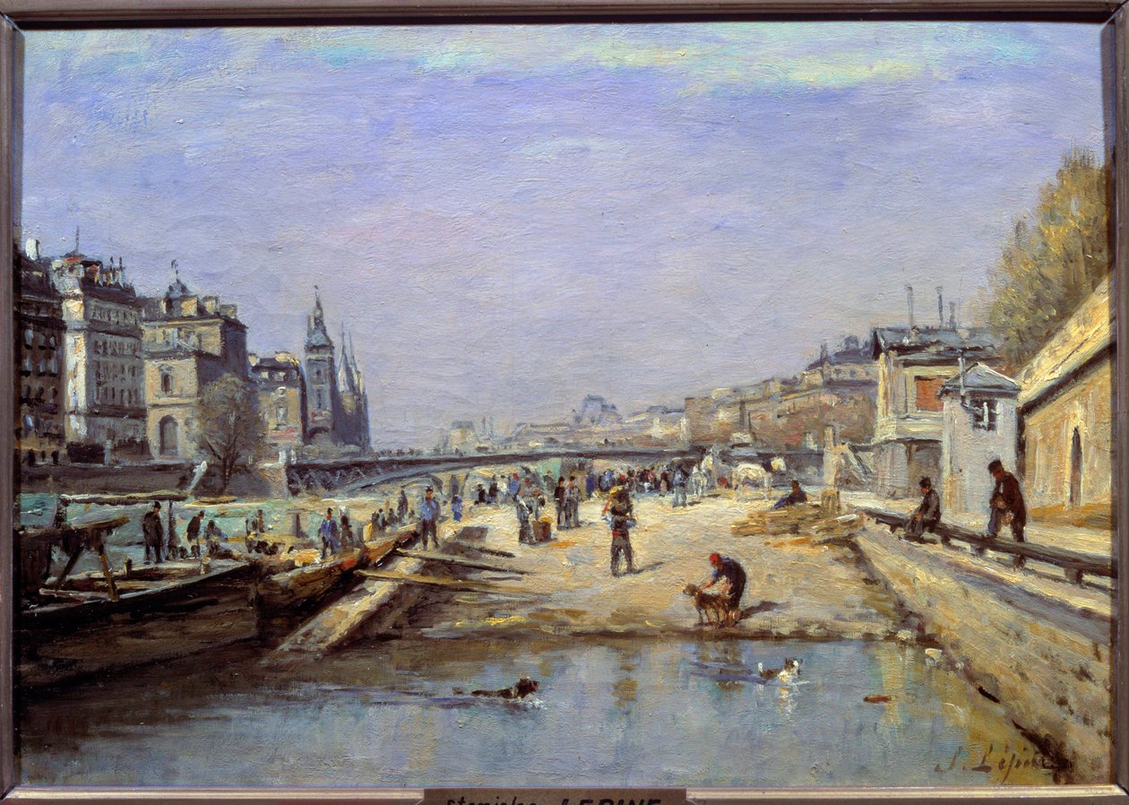 Quai aux Fleurs v Paříži Obraz Stanislas Lepine (1835-1892) Remeš 19. století, Musee des Beaux Arts od Stanislas Victor Edouard Lepine