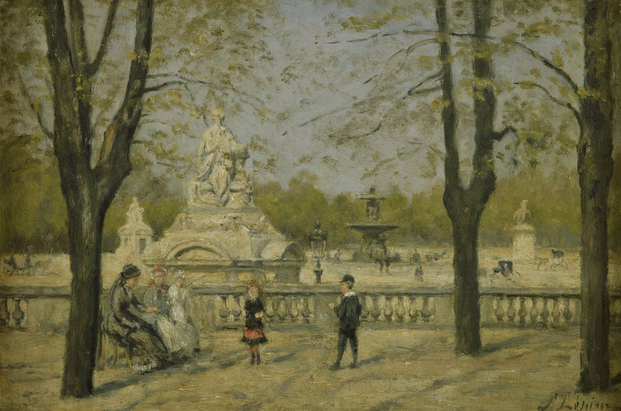 Place de la Concorde, pohled z terasy Tuilerií, asi 1880 (olej na dřevě) od Stanislas Victor Edouard Lepine