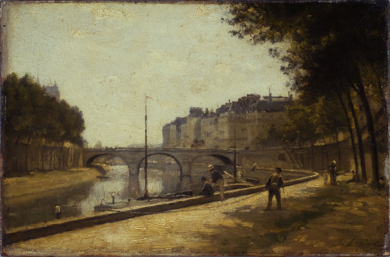 Most Saint-Michel, asi 1880 (olej na dřevě) od Stanislas Victor Edouard Lepine
