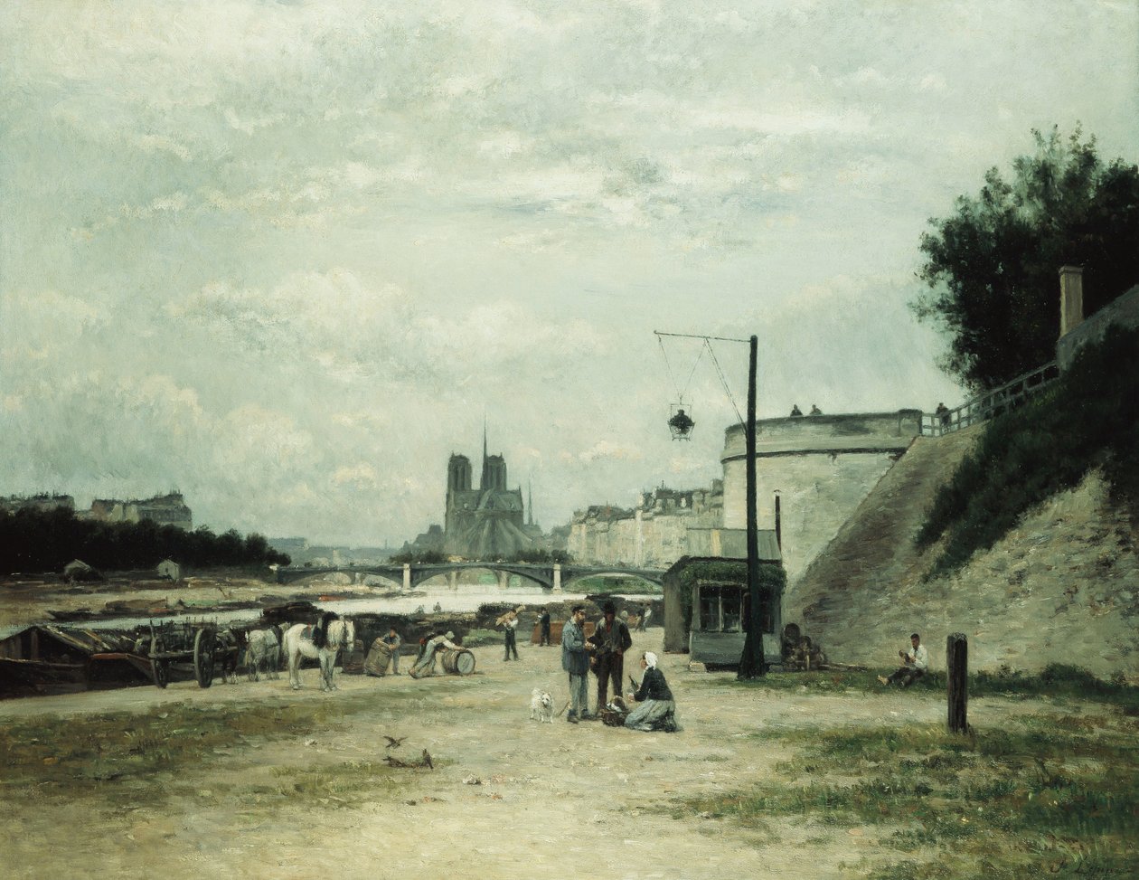 Quai de Louviers v Pont Sully, kolem roku 1875 od Stanislas Victor Edouard Lepine