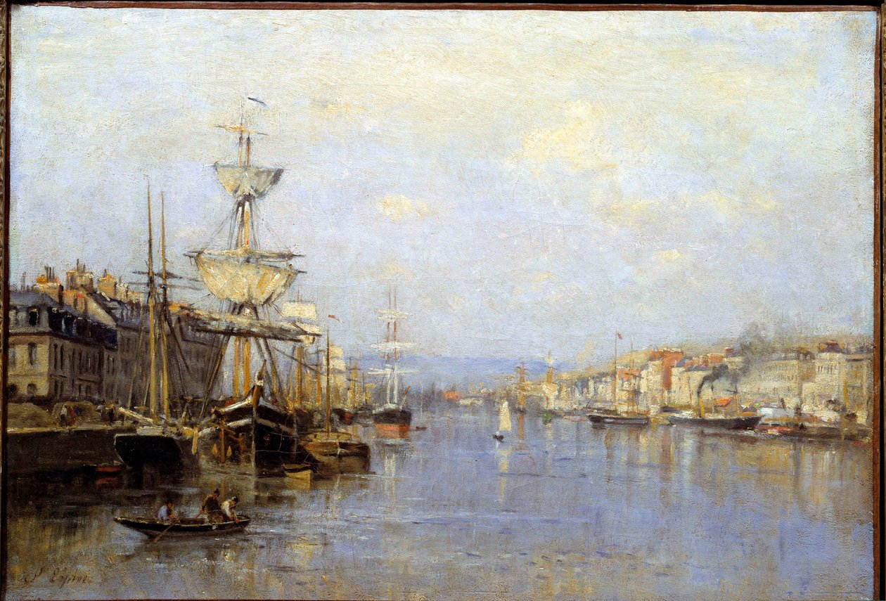 Pohled na přístav Rouen Obraz Stanislas Lepine (1835-1892) Remeš z 19. století, Musee des Beaux Arts od Stanislas Victor Edouard Lepine