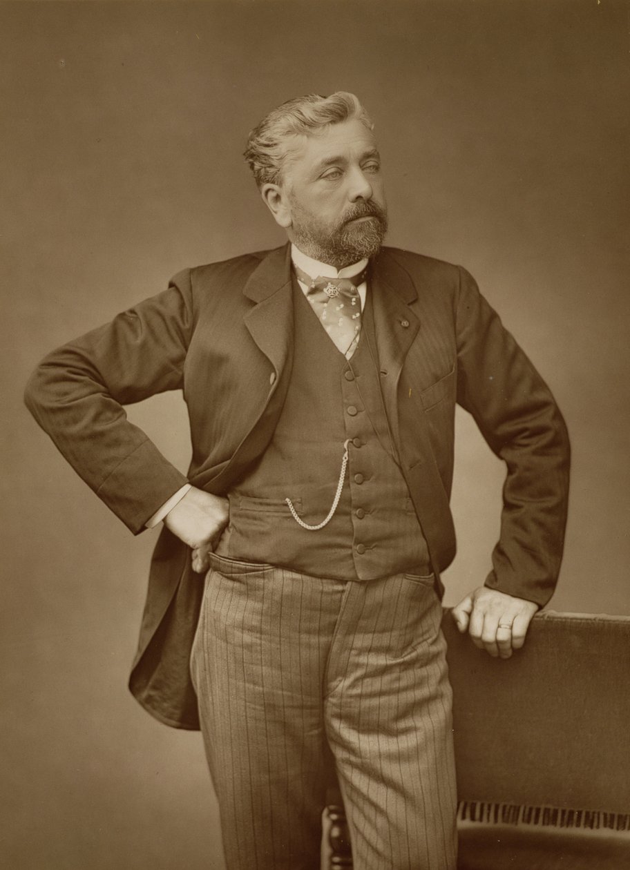 Alexandre Gustave Eiffel (1832-1923), francouzský inženýr, portrétní fotografie (sépiová fotografie) od Stanislaus Walery