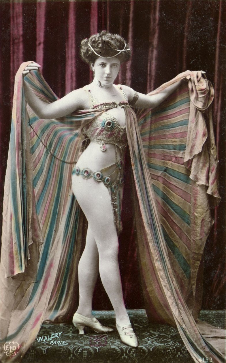 Pohlednice zobrazující orientální tanečnici (barevné foto) od Stanislaus Walery