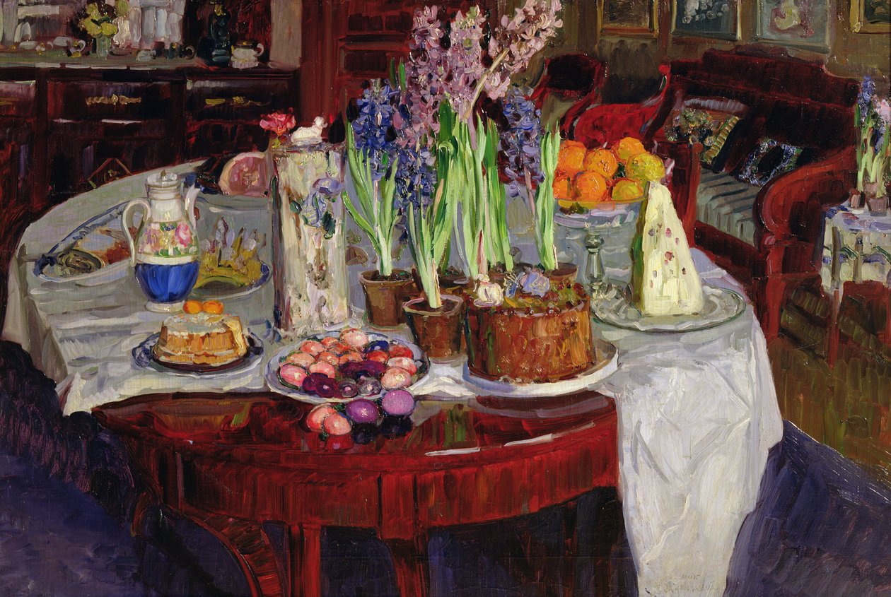 Velikonoční stůl, 1915 od Stanislav Julianovic Zukovskij