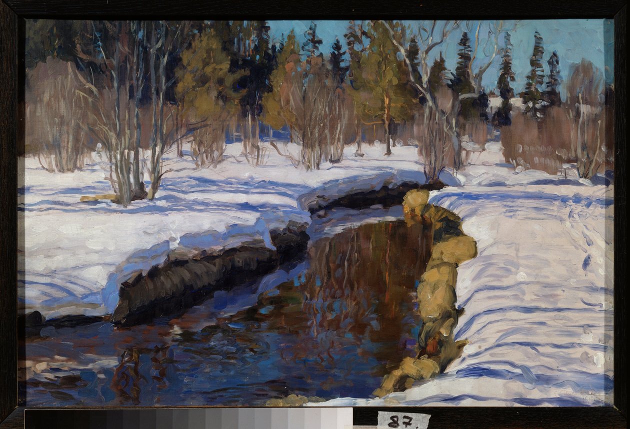 Zima. Obraz Stanislava Yulianoviče Žukovského (1873-1944), olej na plátně od Stanislav Joulianovitch Joukovski