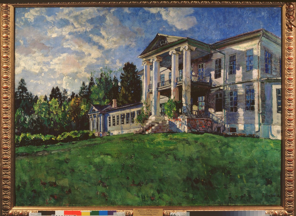 Letní ráno. Zámek Rožděstveno (Rusko). Obraz Stanislava Yulianoviče Žukovského (1873-1944), olej na plátně od Stanislav Joulianovitch Joukovski