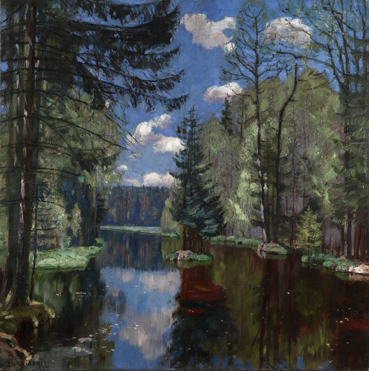 Lesní jezero, 1934 od Stanislav Julianovic Zukovskij