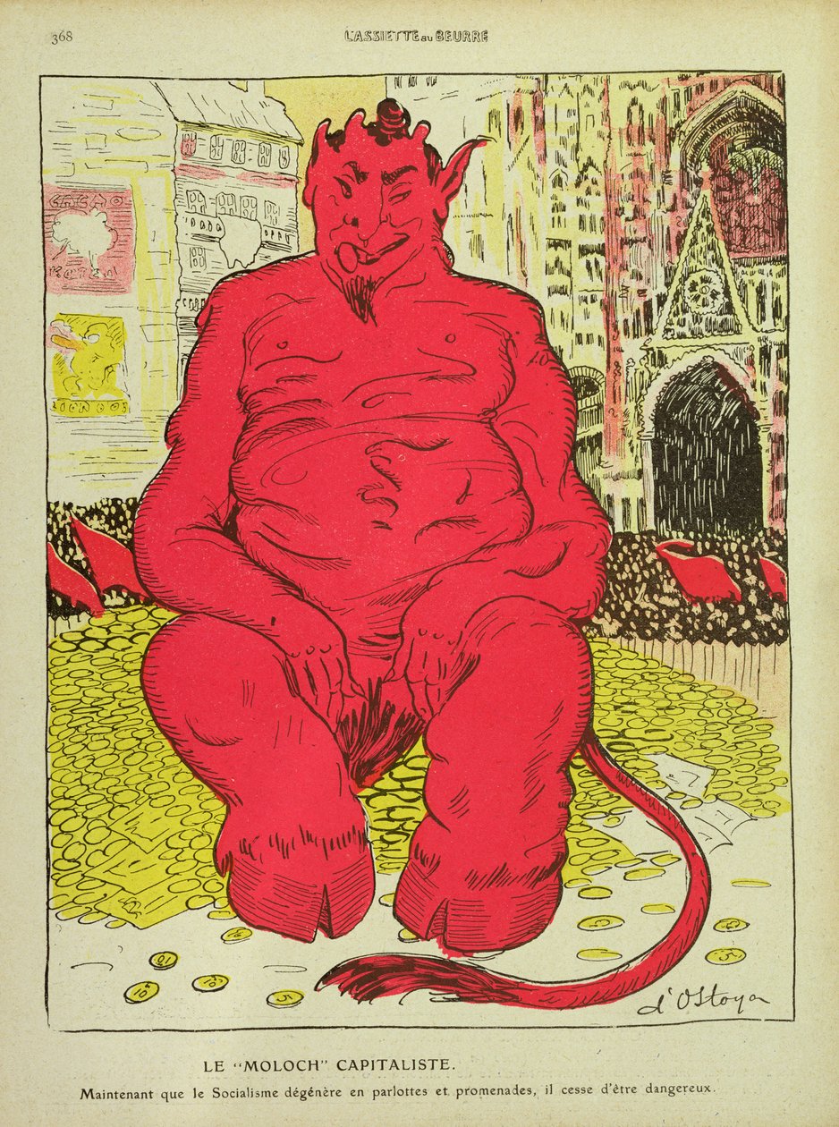 Kapitalista Moloch, z LAssiette au Beurre, 27. srpna 1910 od Stanislav Ostoja Chrostovski
