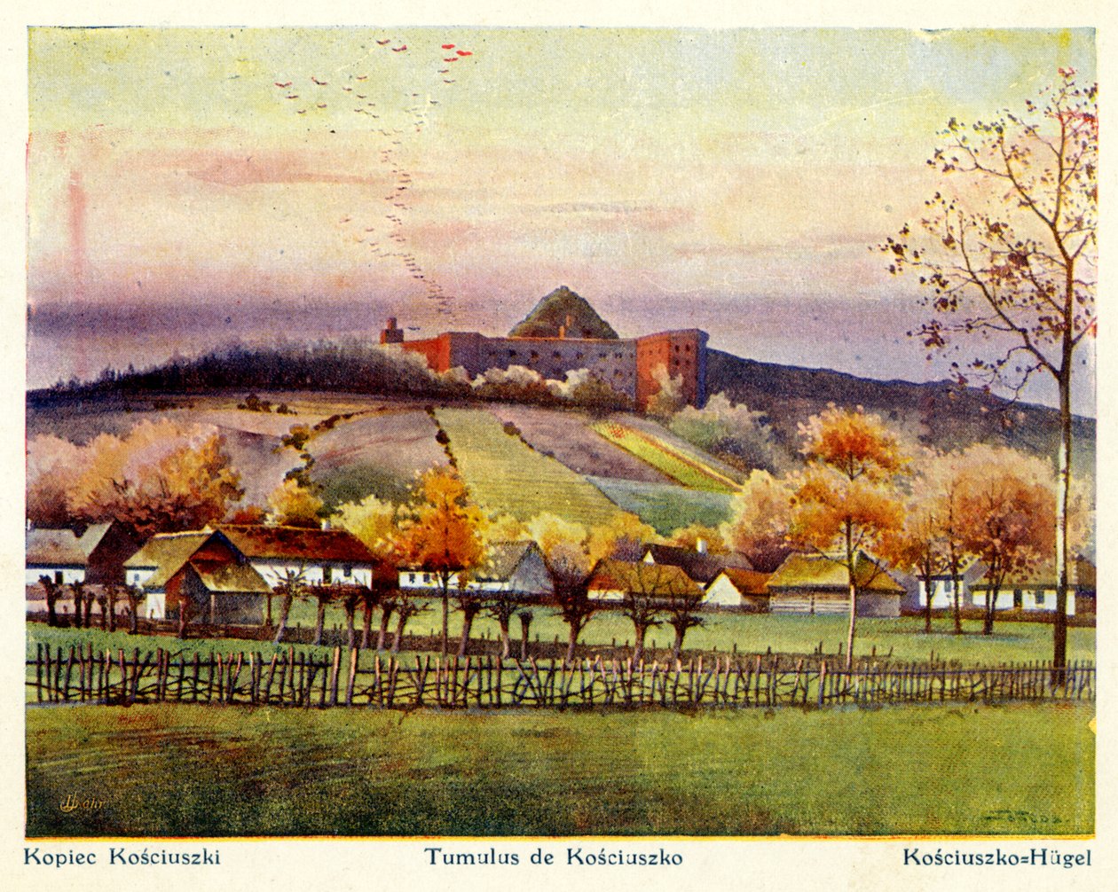Krakov, Polsko, krajina, počátek 20. století (pohlednice) od Stanislaw Tondos