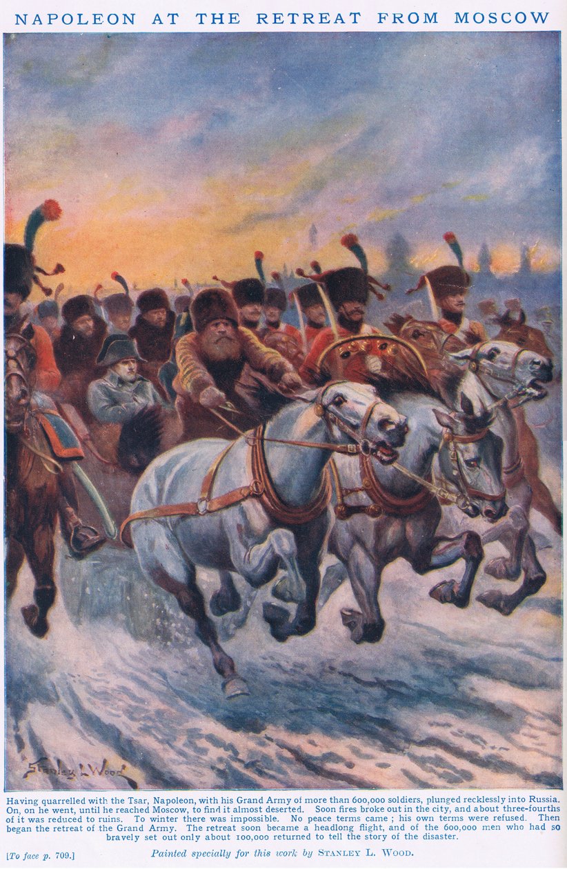 Napoleon na ústupu z Moskvy 1812 od Stanley L. Wood