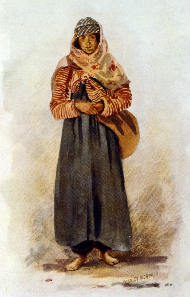 ilustrace zobrazující syrskou rolnici od Stanley Inchbold