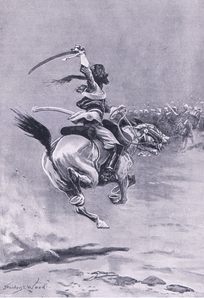 Dillí: Oblehatelé byli neustále napadáni, červenec 1857, ilustrace z britských bitev na souši a moři, 1915 od Stanley L. Wood