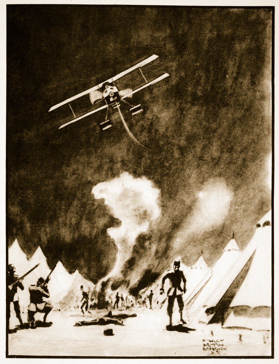 Bombardování Turků u Dardanel, ilustrace z 