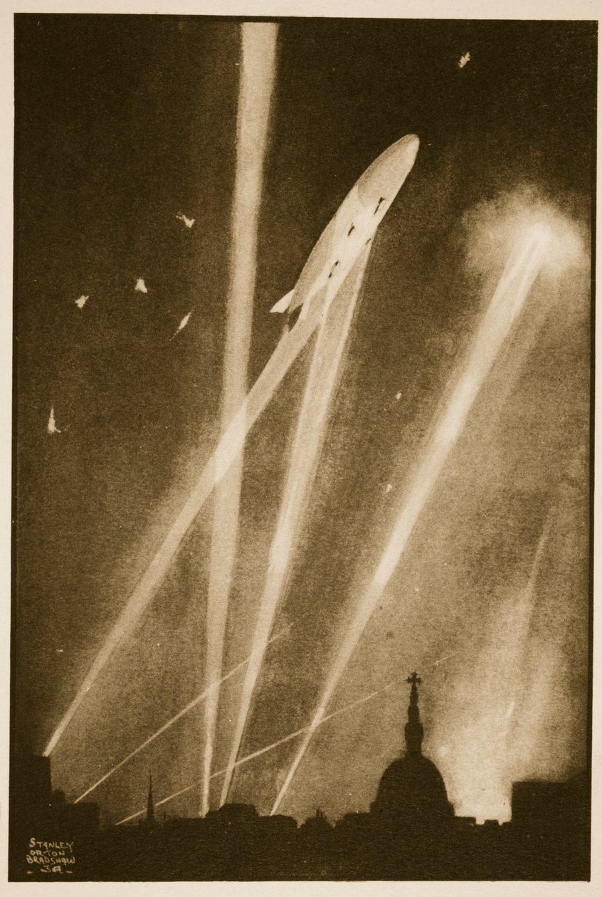 Zeppelin Raid on London, ilustrace z 