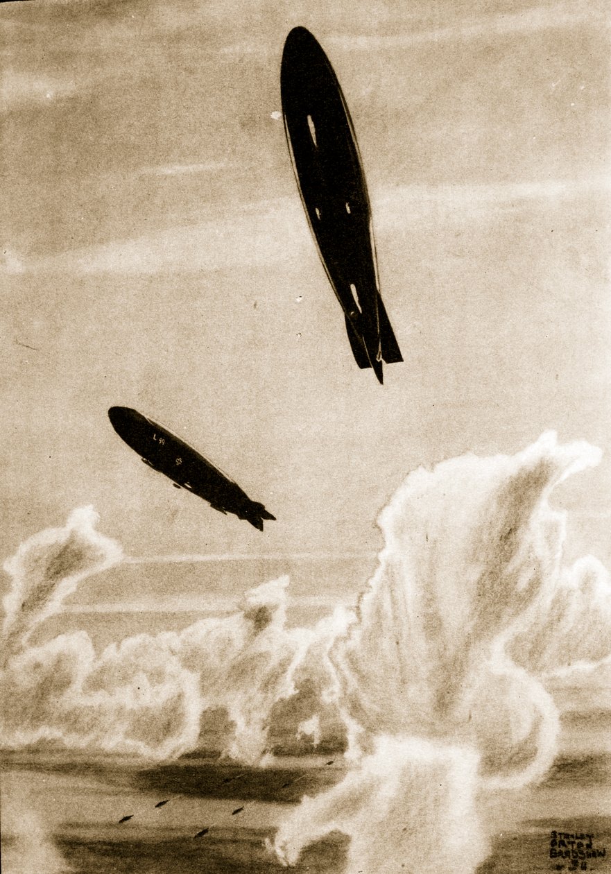 Zepps on North Sea Patrol, ilustrace z 