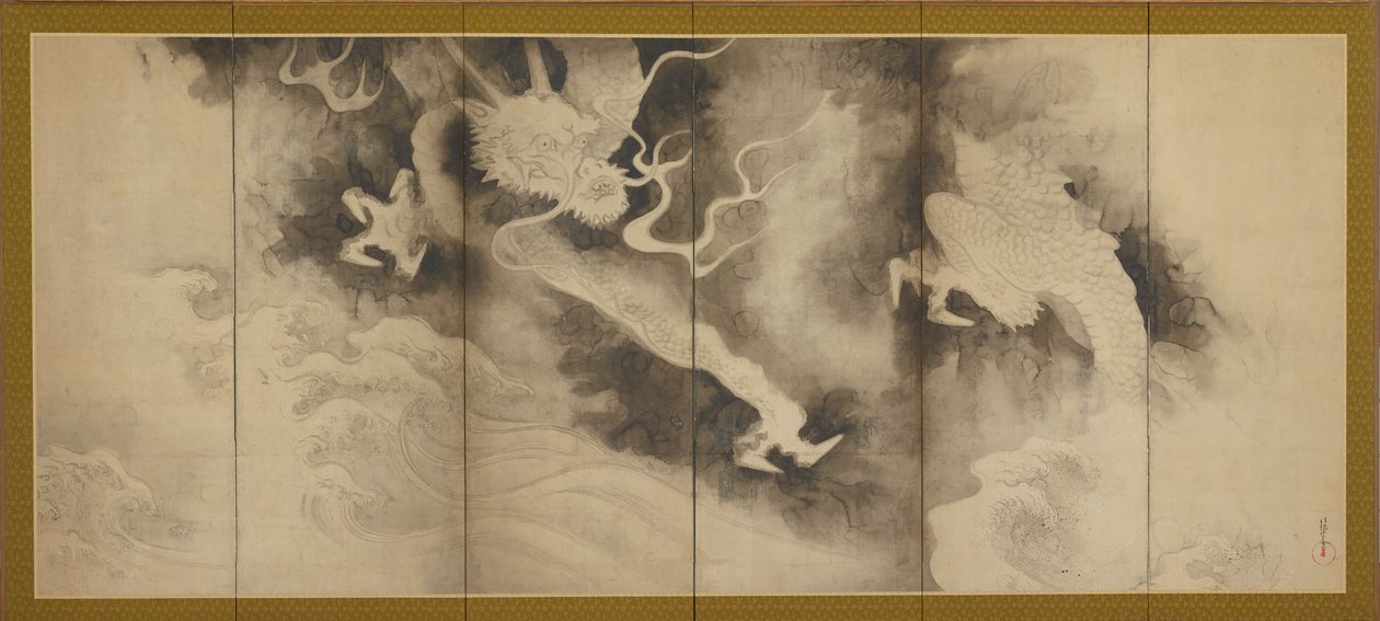 Draci a mraky, Momoyama nebo Edo období, 1590-1640. od Sôtatsu