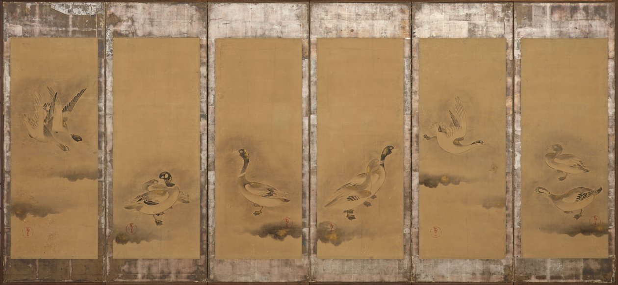 Divoké husy, období Momoyama nebo Edo, 1568-1640. od Sôtatsu