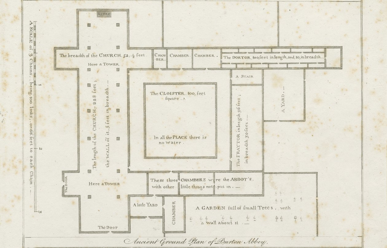 Burton-upon-Trent Abbey: rytina, nd [c 1795] (tisk) od Stebbing Shaw