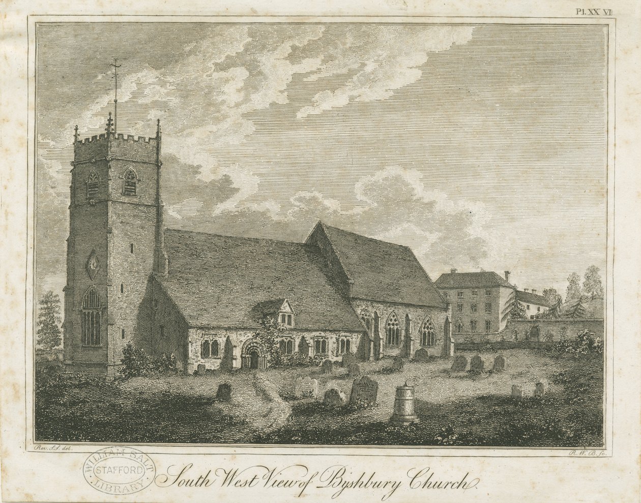 Bushbury Church: rytina a [? 18. století] od Stebbing Shaw