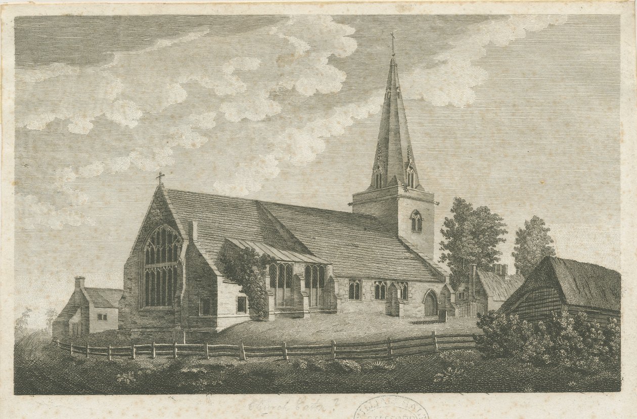 Church Eaton Church: rytina, nd [c 1800] (tisk) od Stebbing Shaw