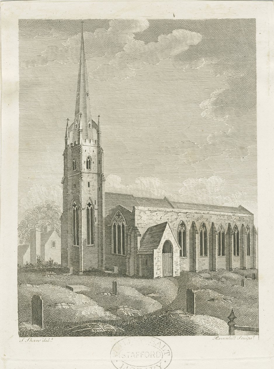 Clifton Campville Church: rytina, nd [c 1790] (tisk) od Stebbing Shaw