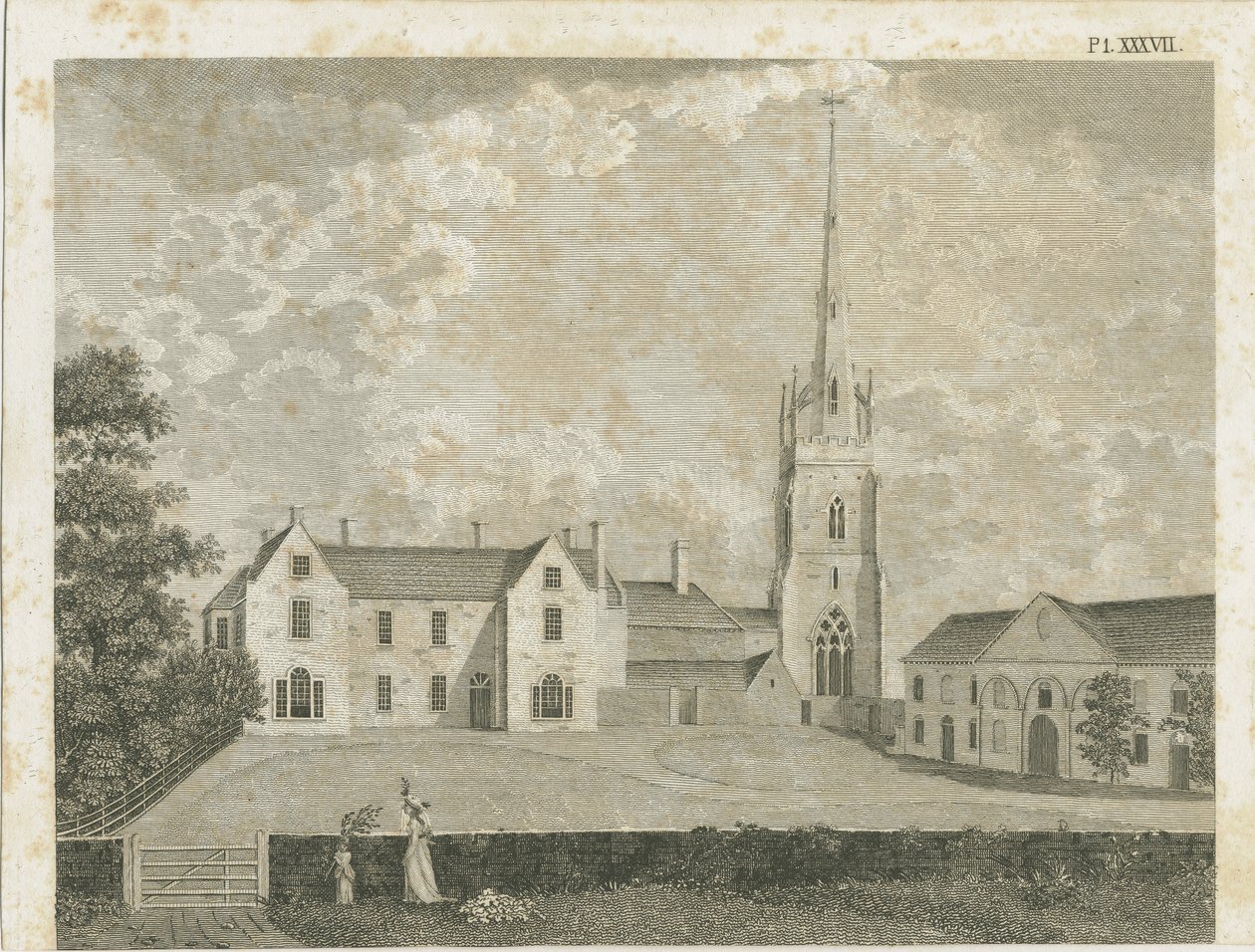 Clifton Campville Church: rytina, nd [c 1790] od Stebbing Shaw
