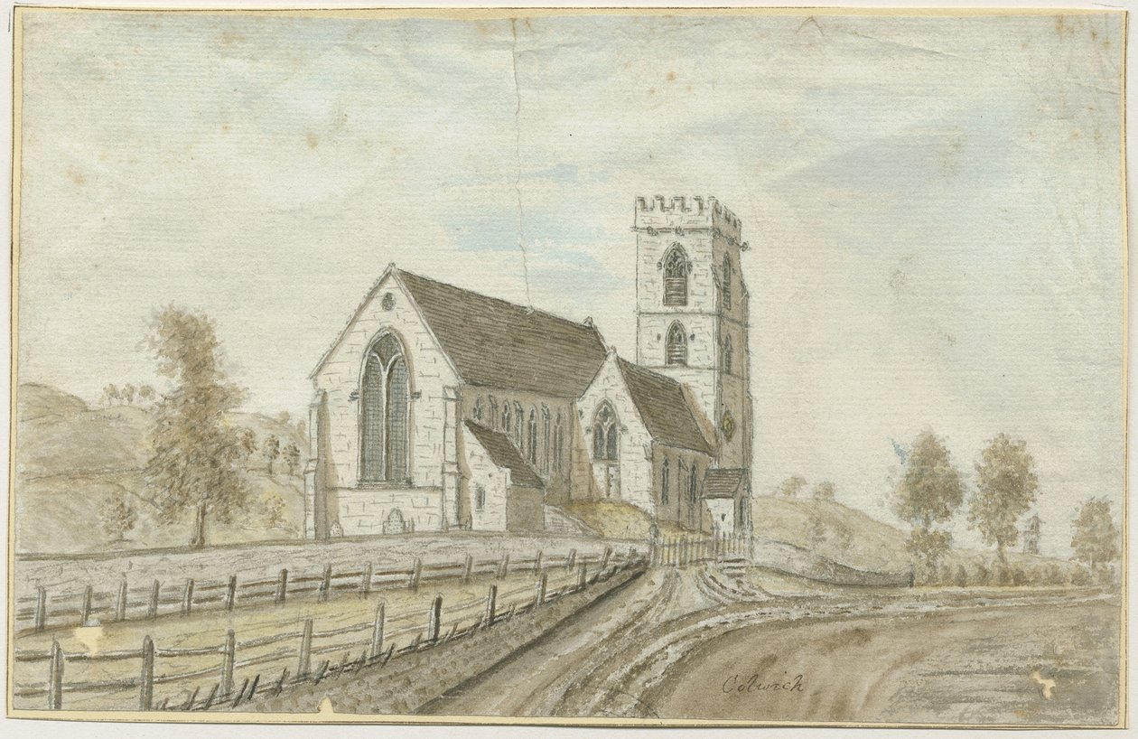 Colwich Church: malba vodovými barvami, nd [1762-1802] od Stebbing Shaw