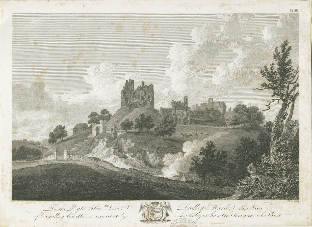 Dudley Castle: rytina, nd [1762-1802] (tisk) od Stebbing Shaw
