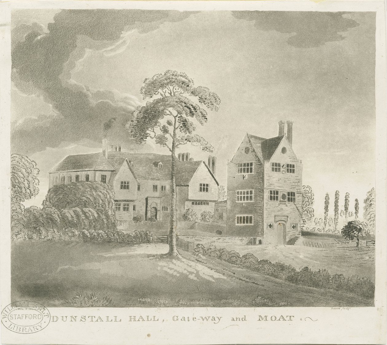 Dunstall Hall: rytina akvatinty, nd [1762-1802] (tisk) od Stebbing Shaw