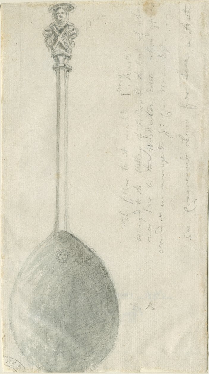Fradswell - Apostle Spoon: kresba tužkou a lavírováním, nd [? 18. století] (kresba) od Stebbing Shaw