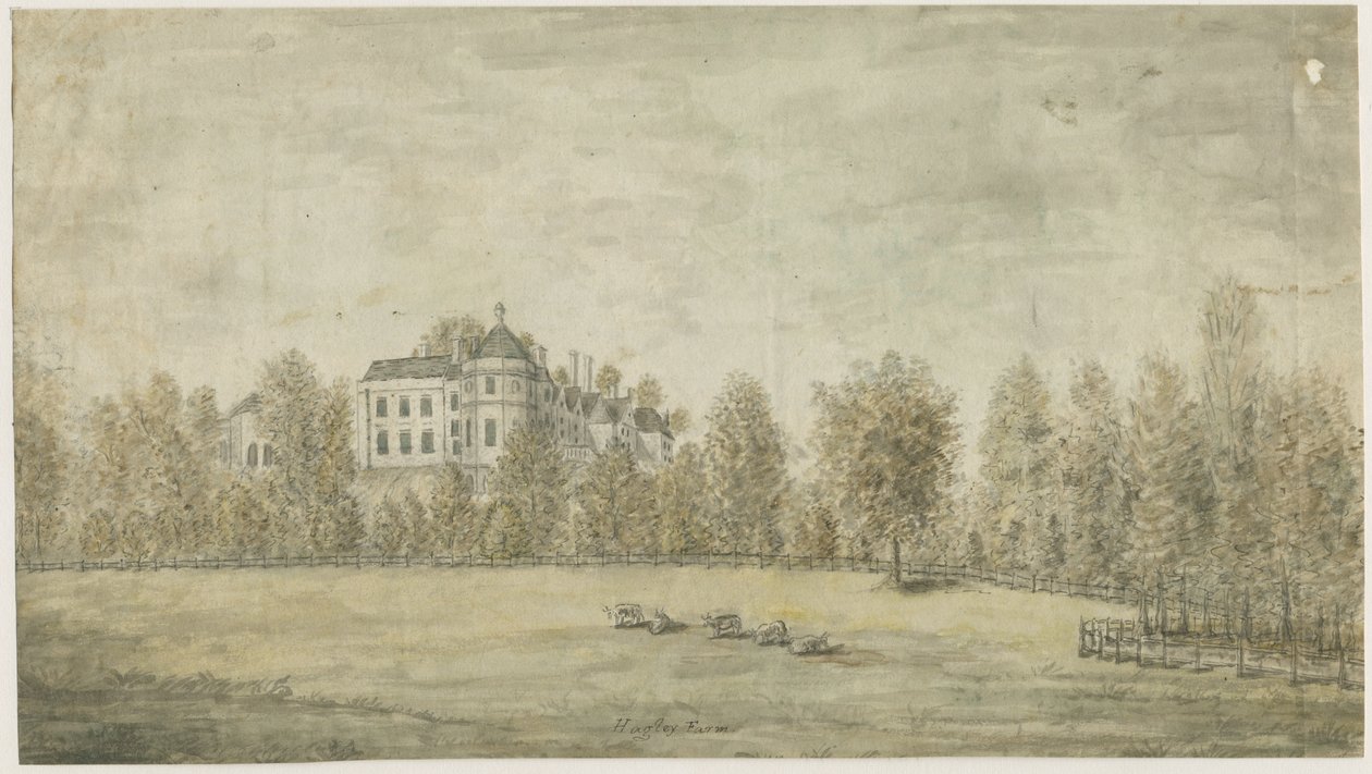 Hagley Hall: malba vodovými barvami, nd [1795] od Stebbing Shaw