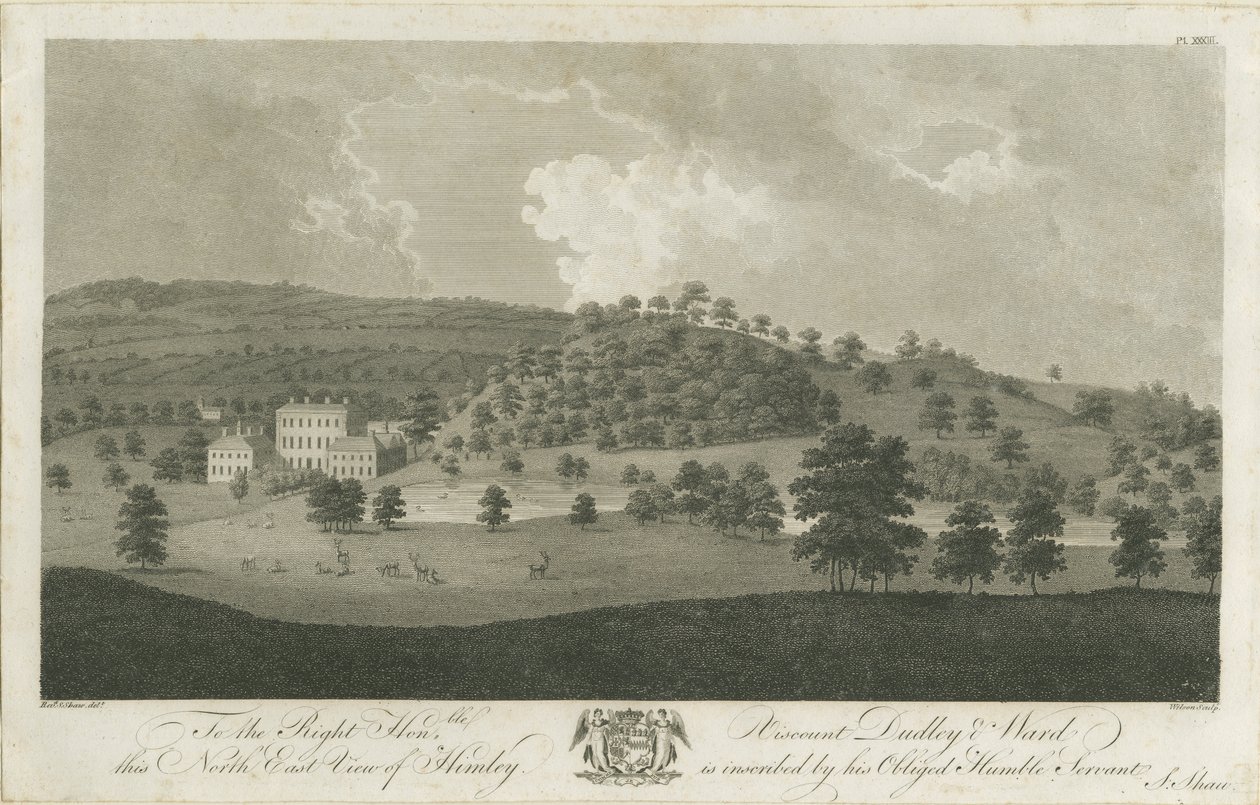 Himley Hall: rytina, nd [1762-1798] od Stebbing Shaw