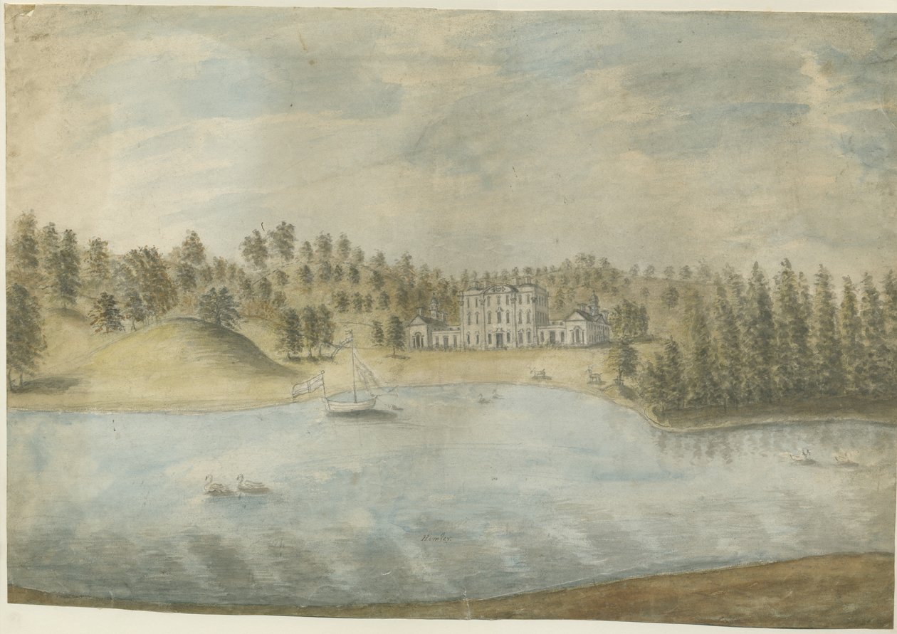Himley Hall: malba vodovými barvami, nd [1762-1798] od Stebbing Shaw